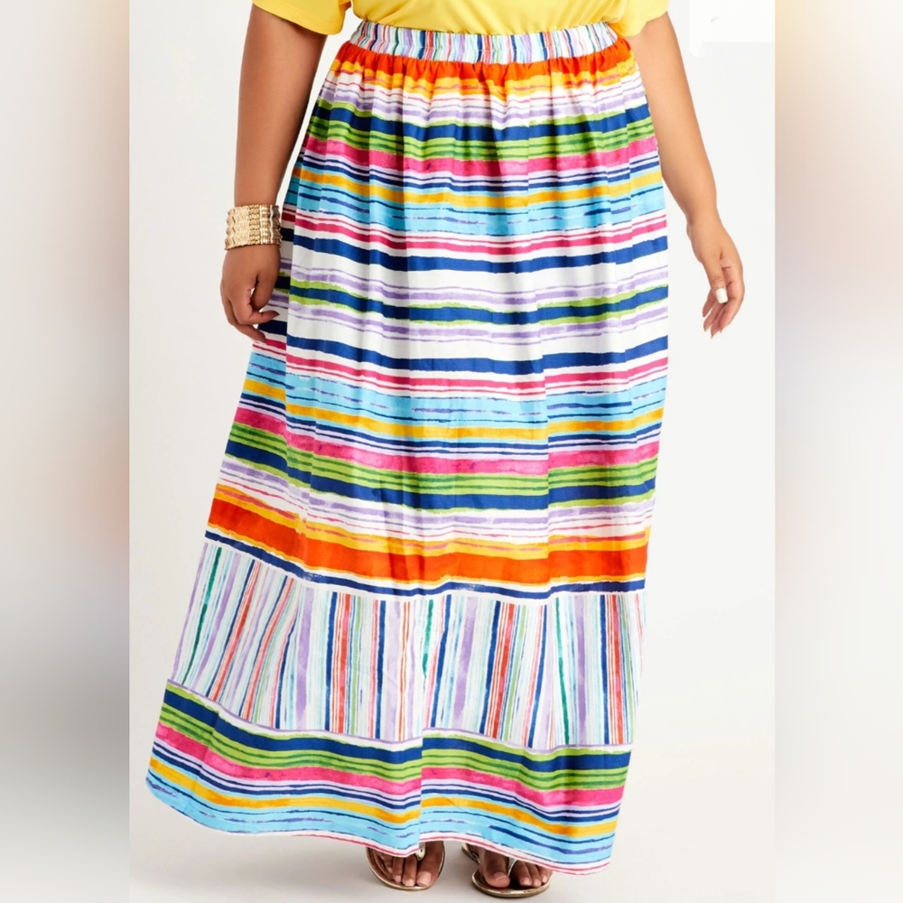 Striped Cotton Maxi Dress